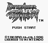 Battle Arena Toshinden title screen for GameBoy